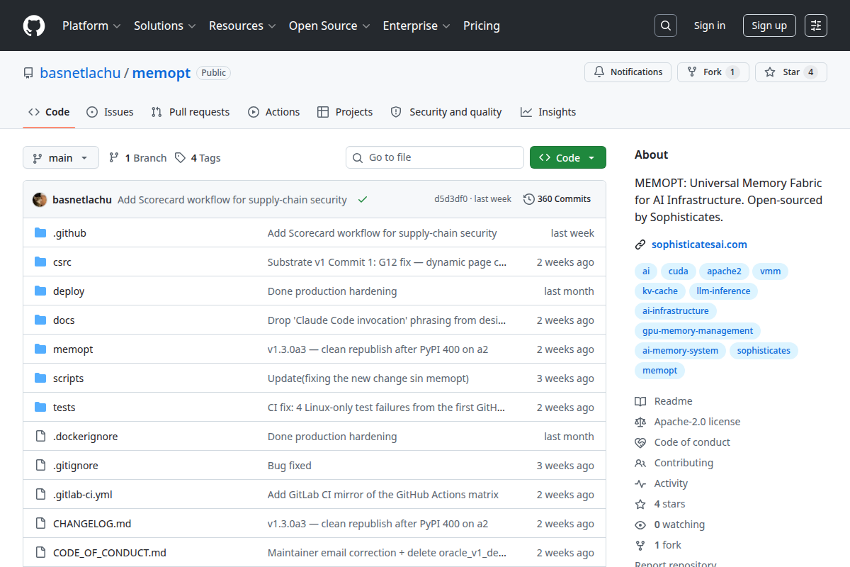MEMOPT screenshot