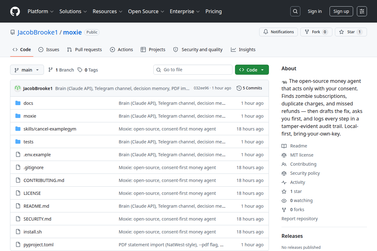 Moxie screenshot