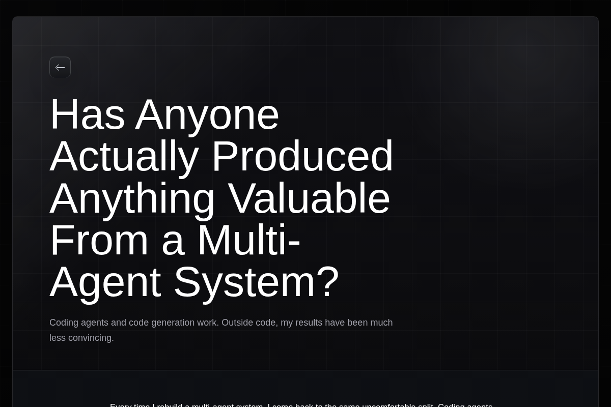 Multi-Agent is a snake oil screenshot