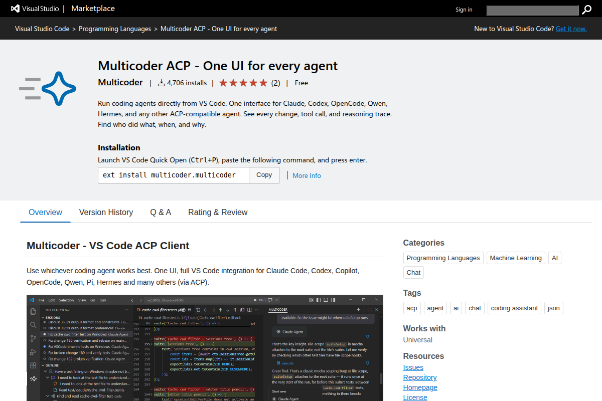 Multicoder ACP screenshot