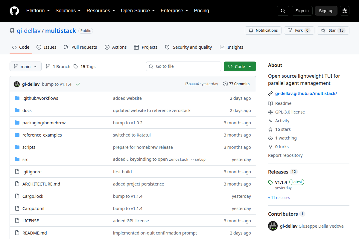 Multistack screenshot