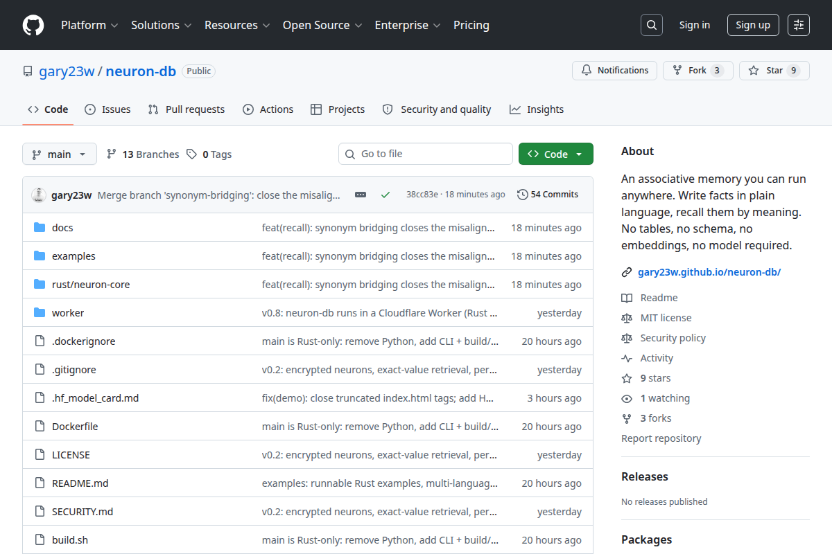neuron-db screenshot