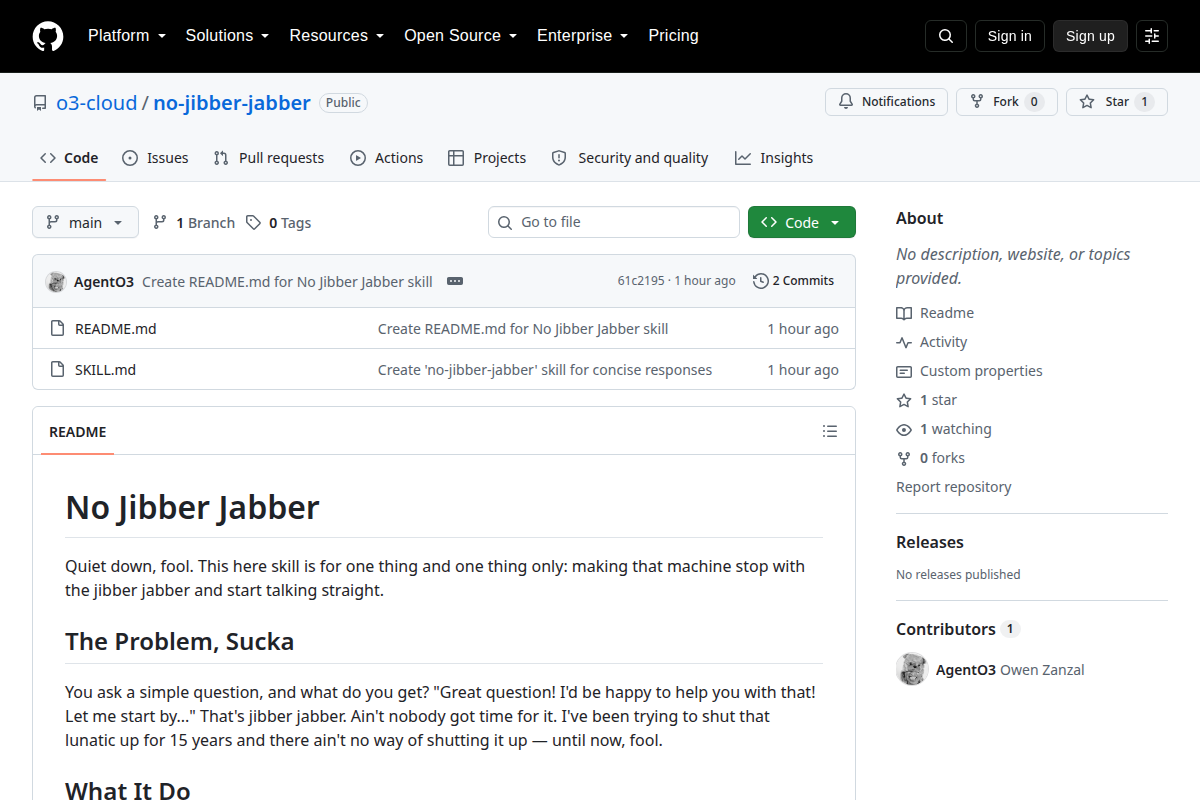 No Jibber Jabber screenshot