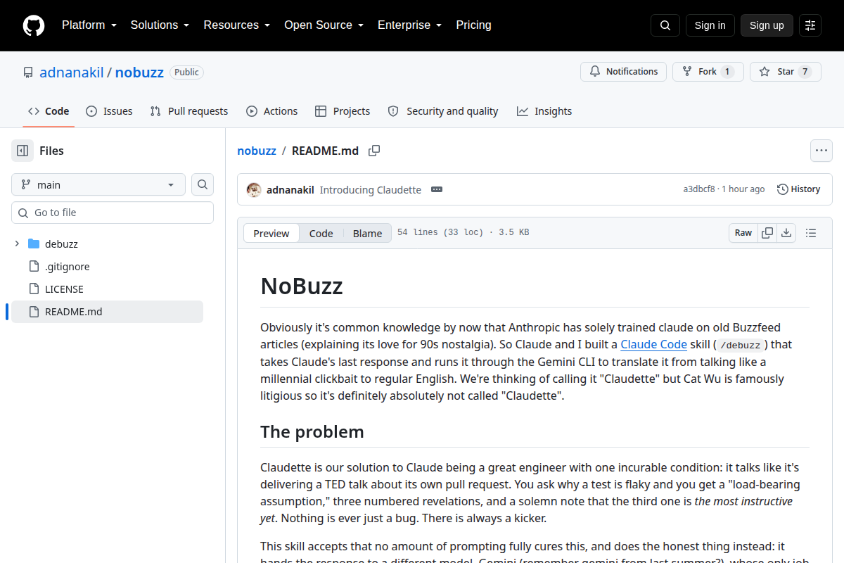 NoBuzz (Claudette) screenshot