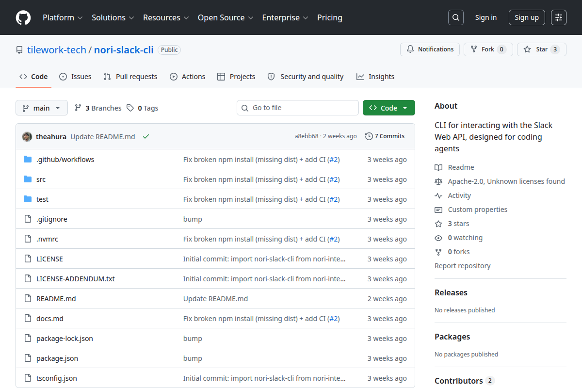 nori-slack-cli screenshot