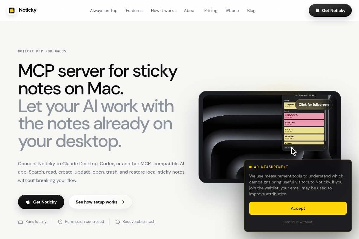 Noticky MCP Server for Sticky Notes on Mac screenshot