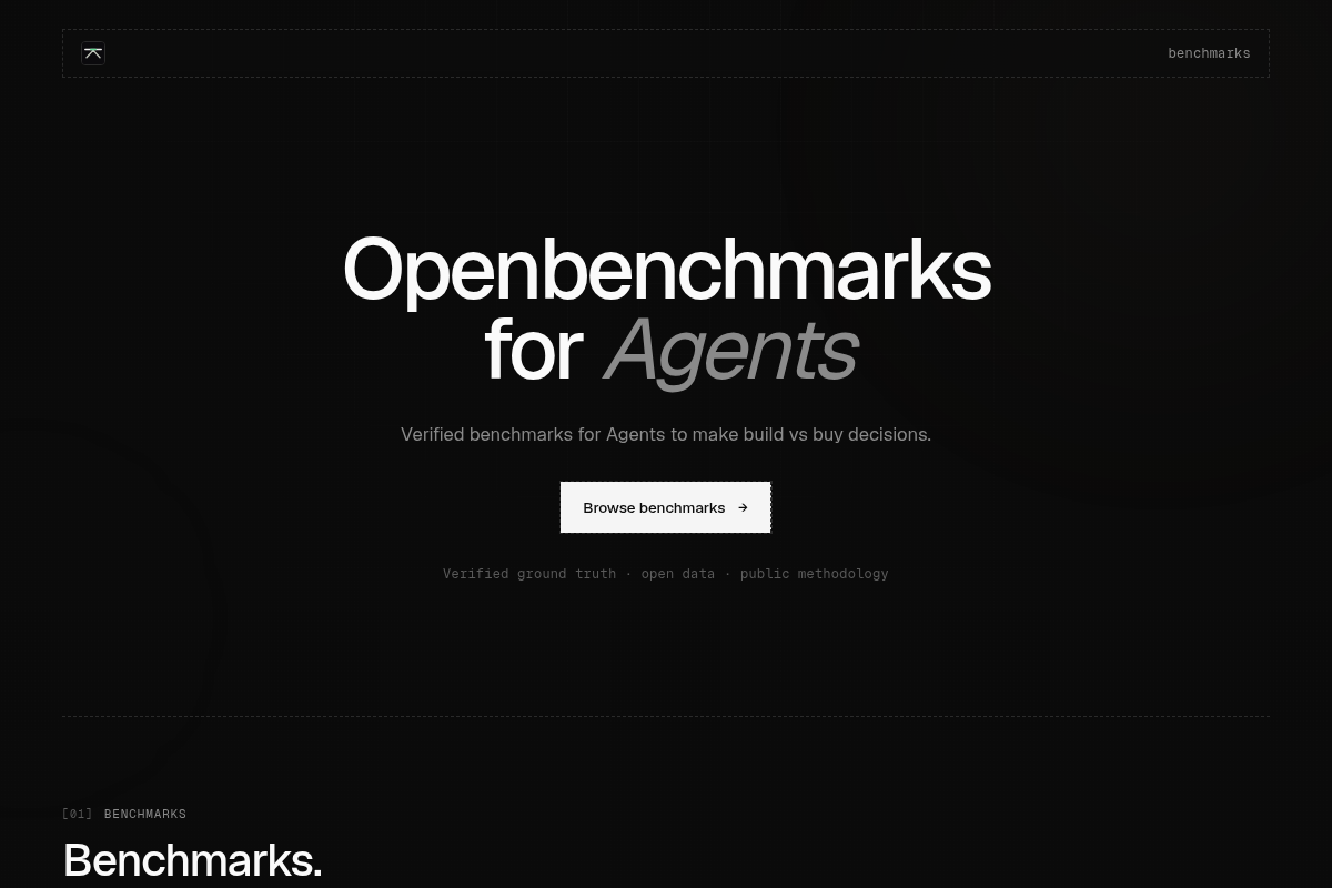 Openbenchmarks for Agents screenshot