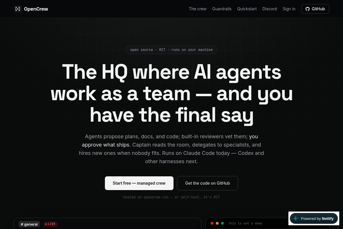 OpenCrew screenshot
