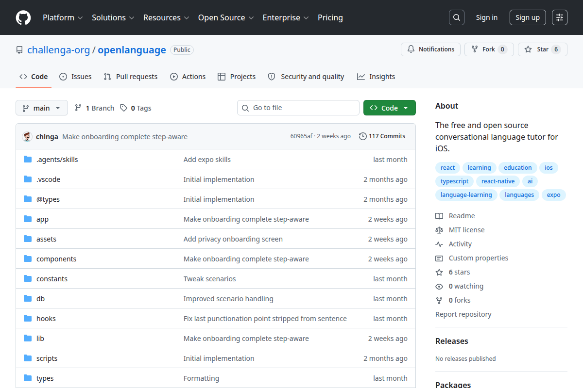 OpenLanguage screenshot