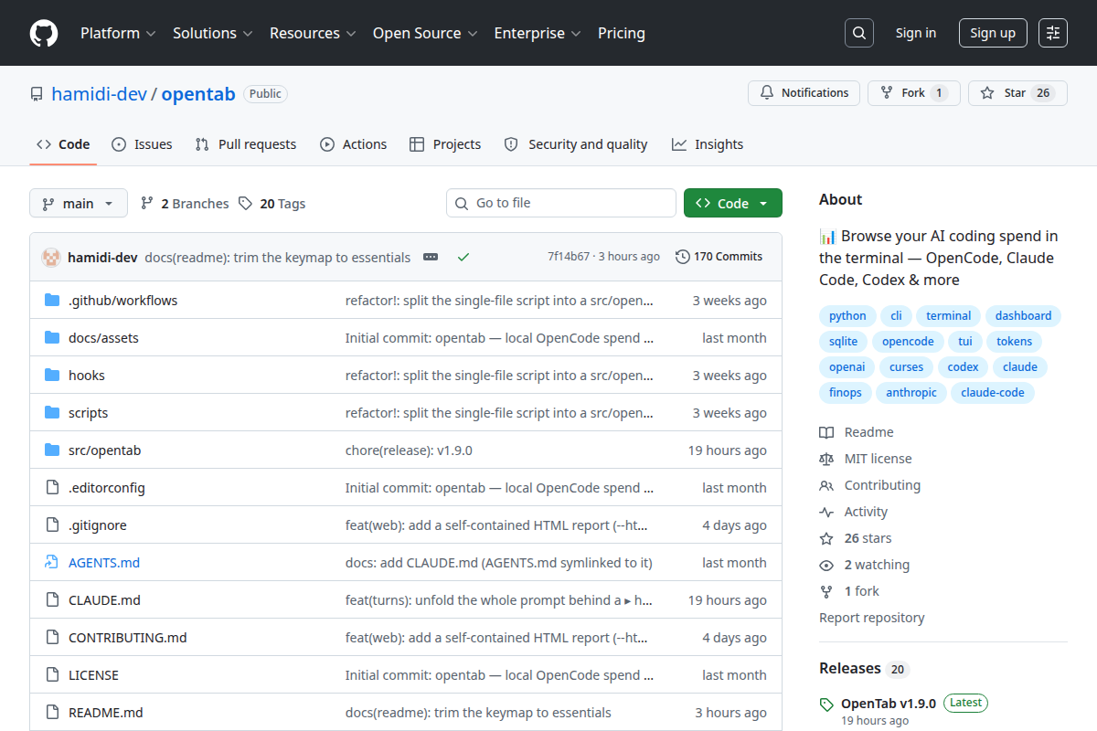OpenTab screenshot