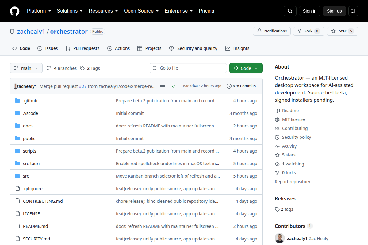 Orchestrator screenshot