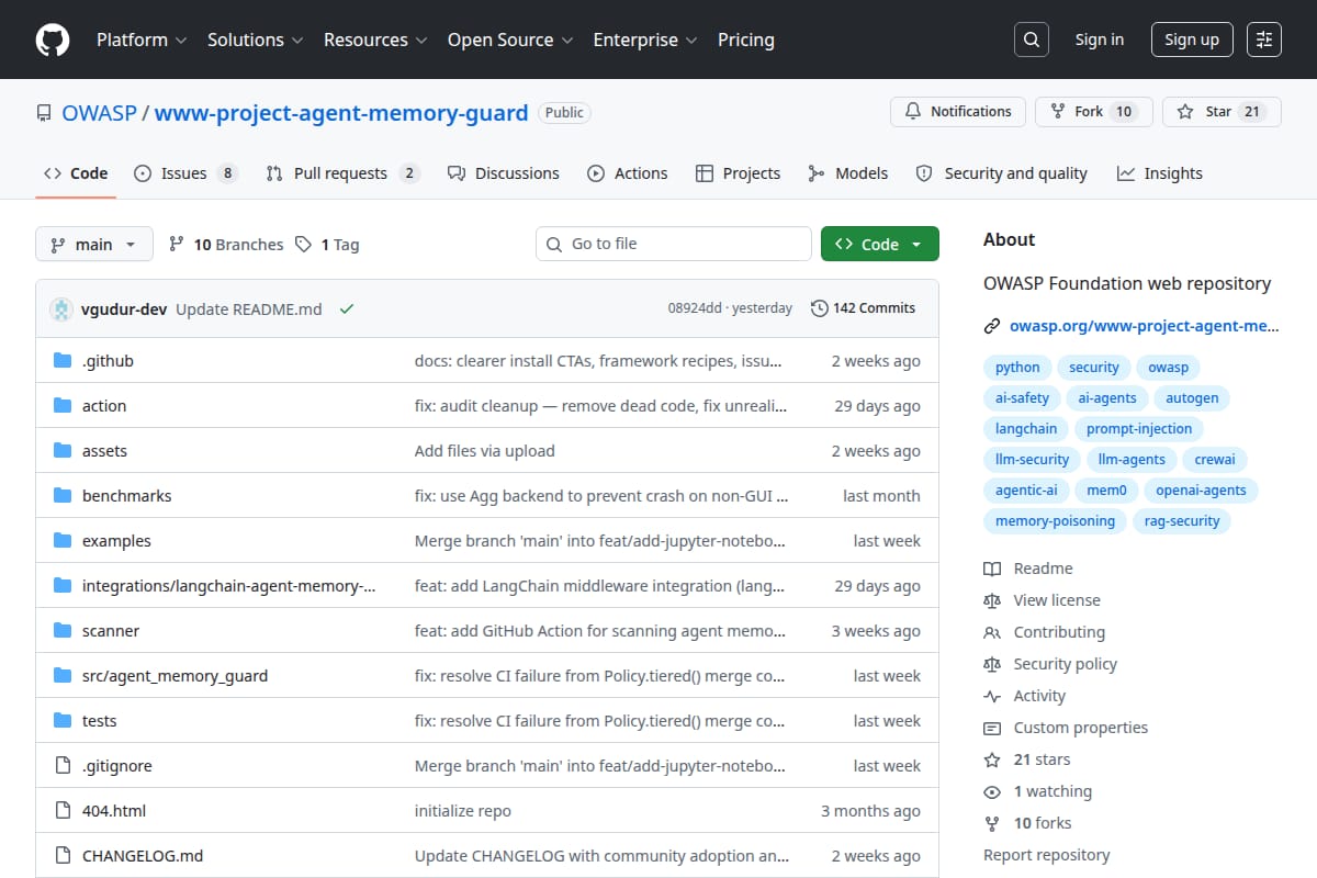 OWASP Agent Memory Guard thumbnail