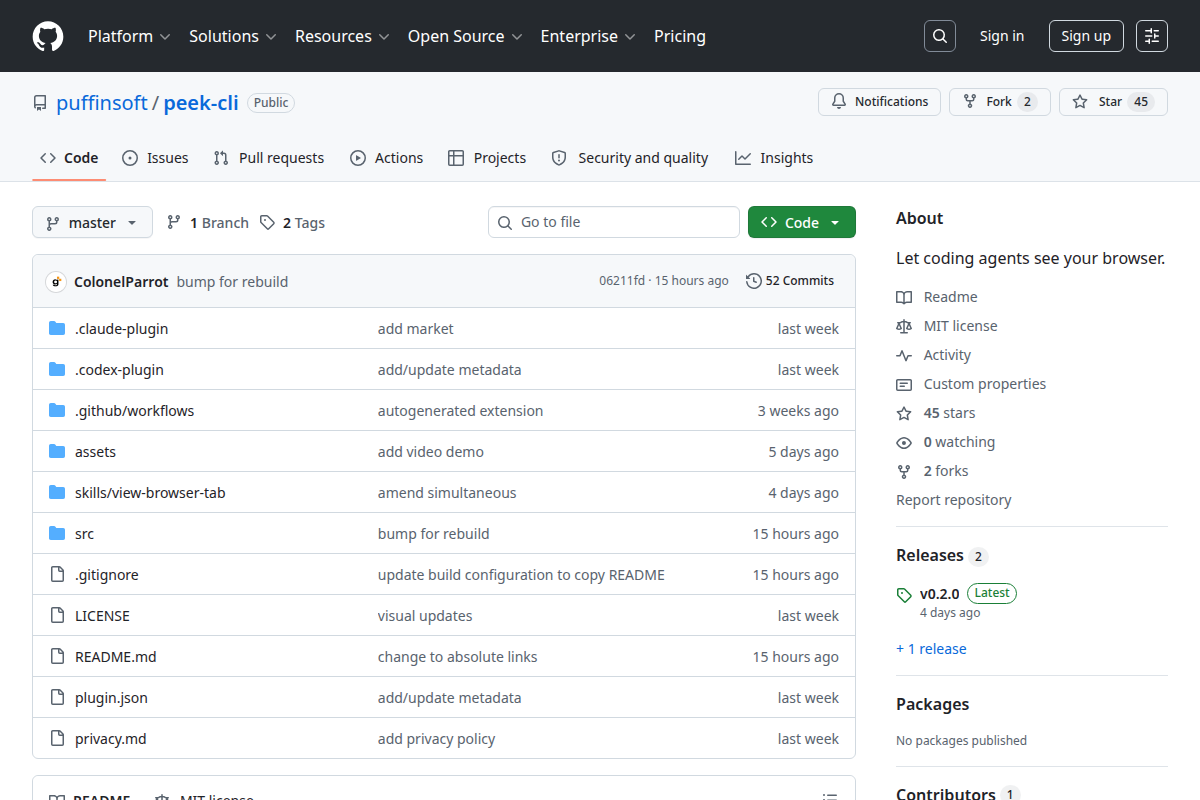 peek-cli screenshot