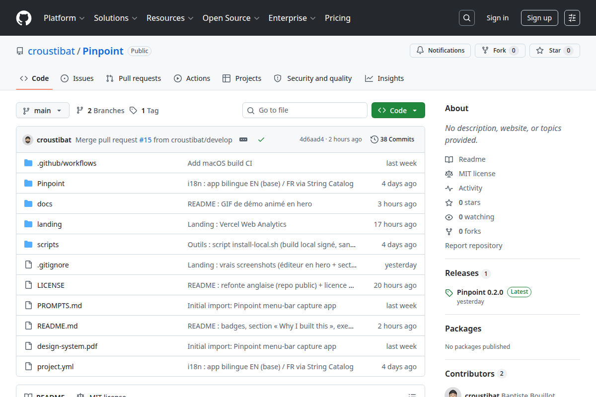 Pinpoint screenshot