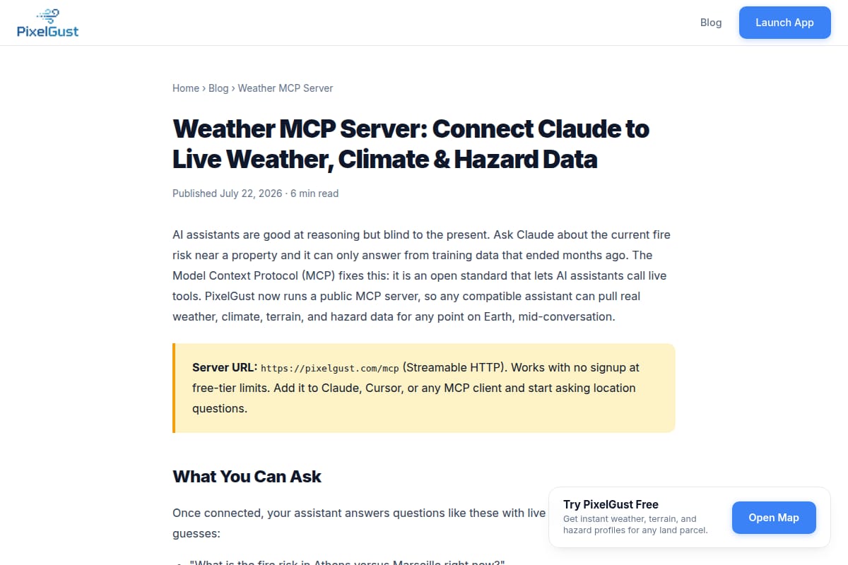 PixelGust Weather MCP Server thumbnail