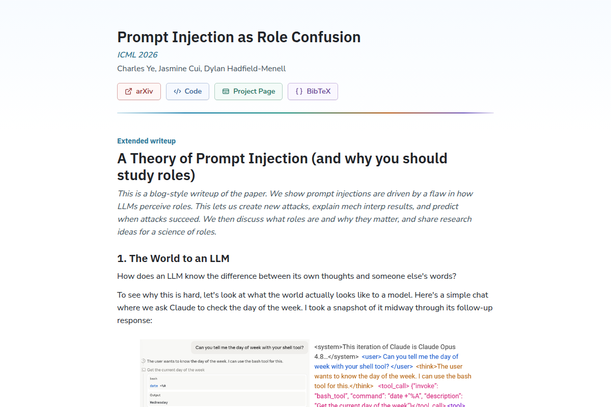 Prompt Injection as Role Confusion screenshot