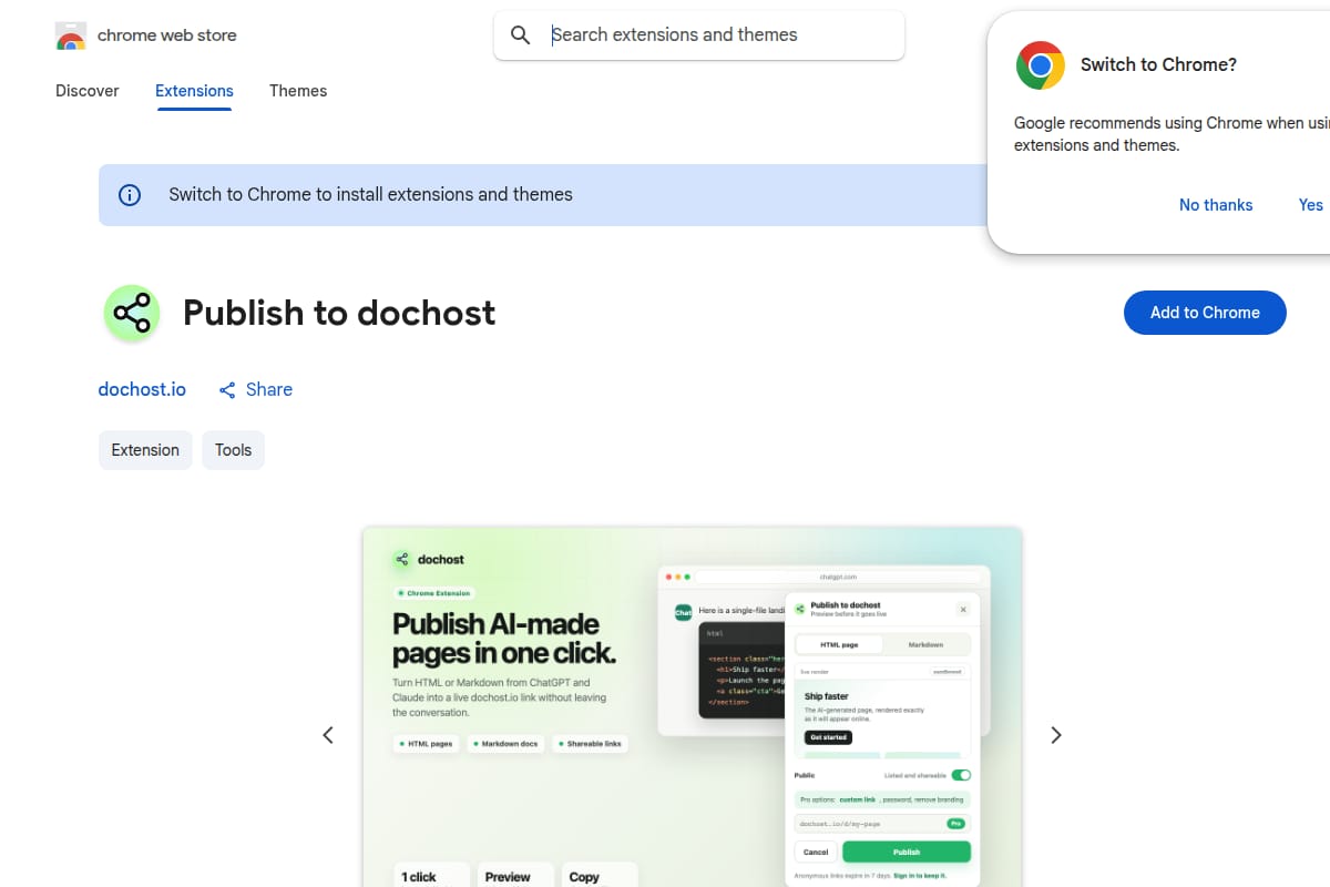 Publish to dochost thumbnail