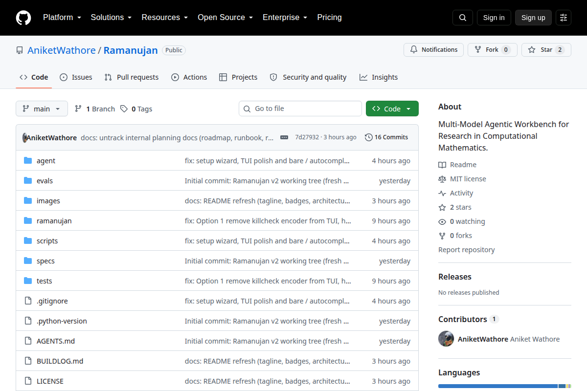 Ramanujan screenshot