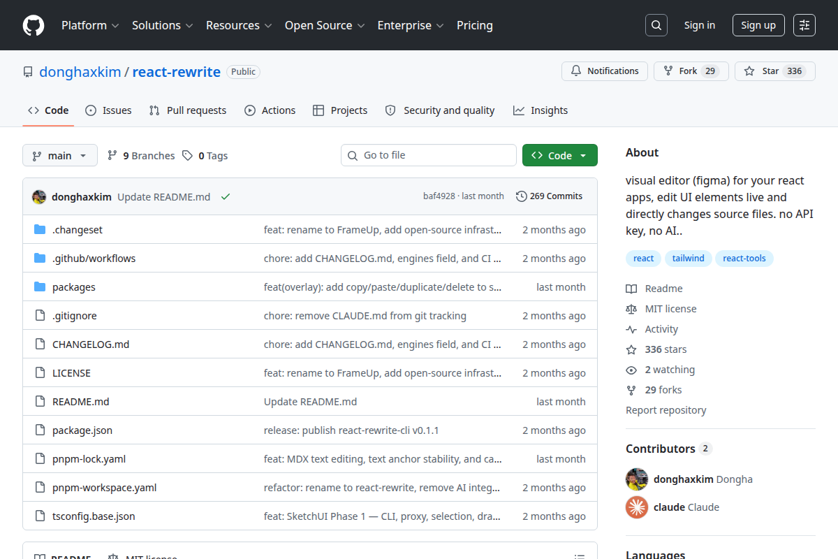 react-rewrite screenshot