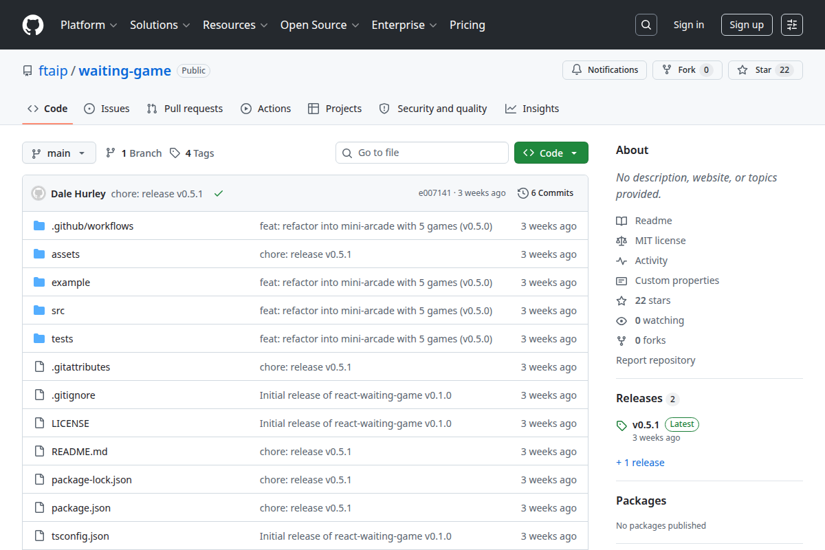 react-waiting-game screenshot