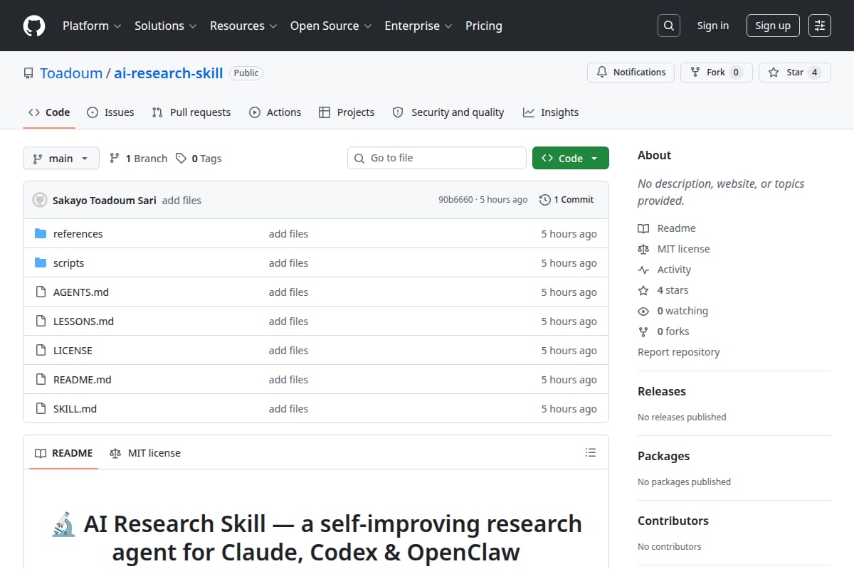 Recursive AI Research Skill for Claude Code / OpenClaw / Codex thumbnail