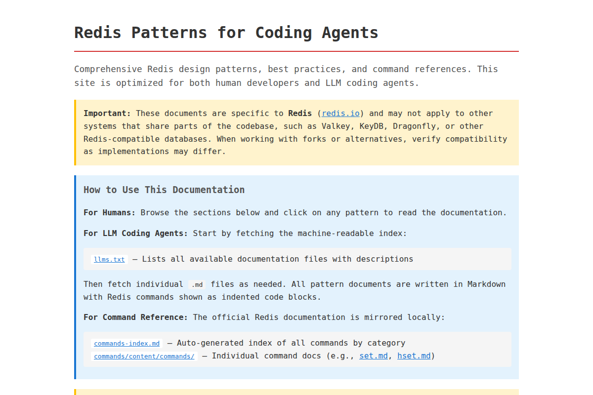 Redis Patterns for Coding Agents screenshot