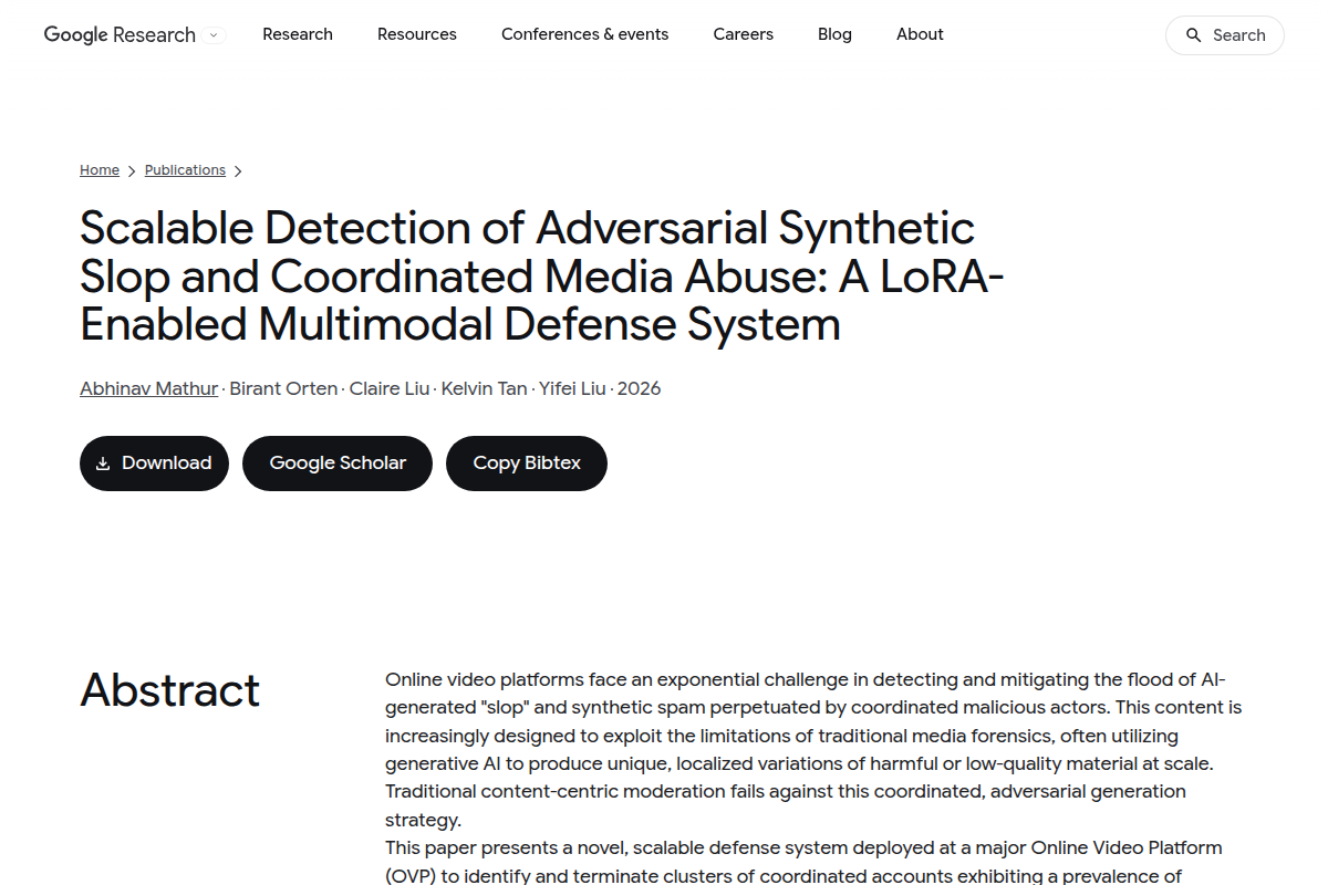 Scalable Detection of Adversarial Synthetic Slop and Coordinated Media Abuse screenshot