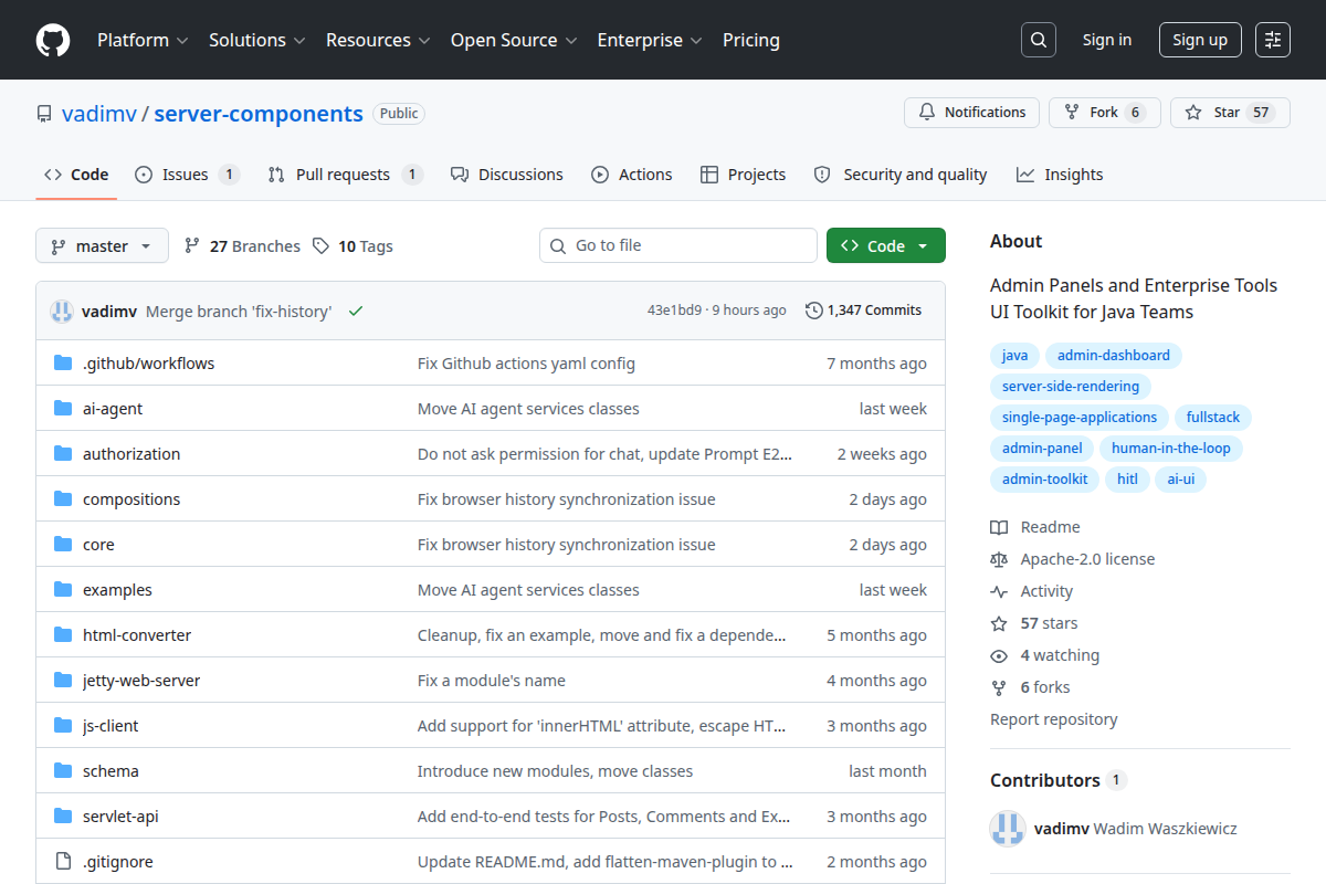 server-components screenshot