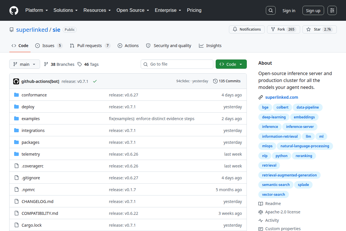 SIE: Superlinked Inference Engine screenshot