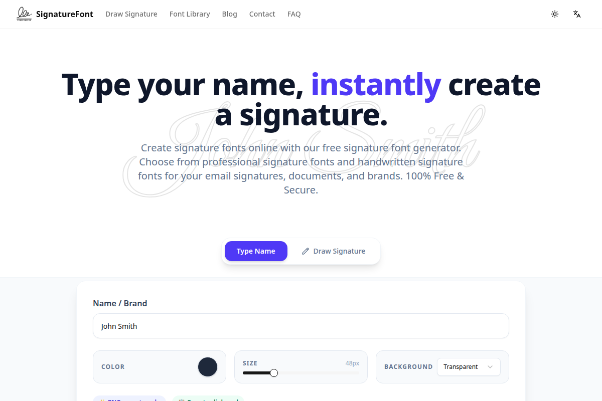 Signature Font Generator screenshot