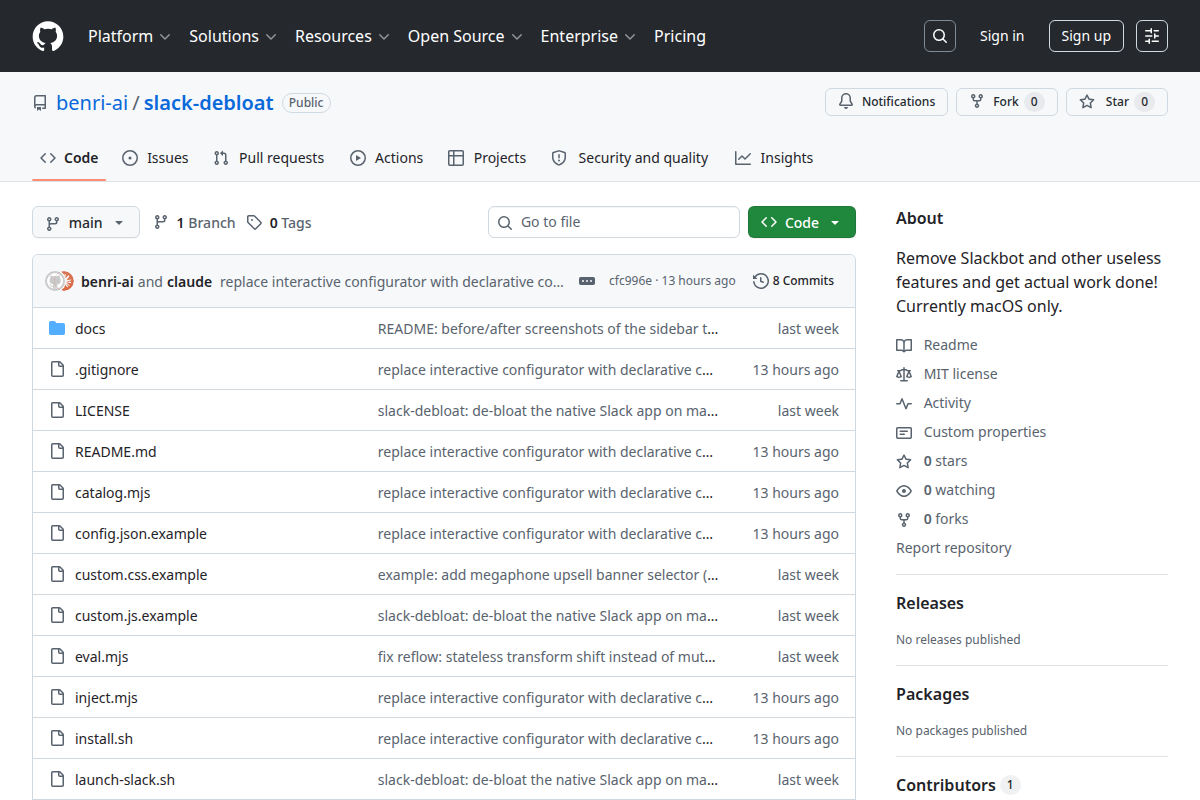slack-debloat screenshot