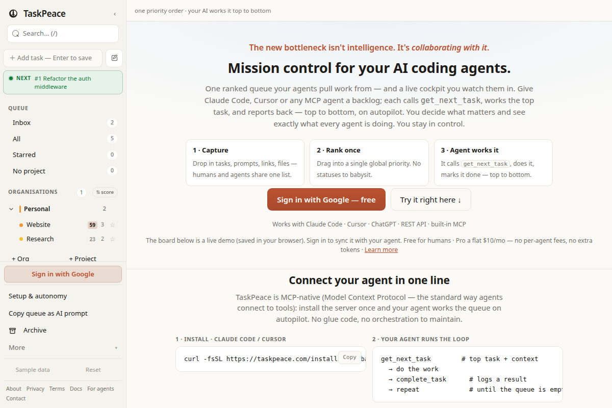 TaskPeace screenshot