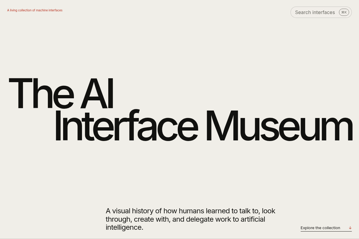 The AI Interface Museum screenshot