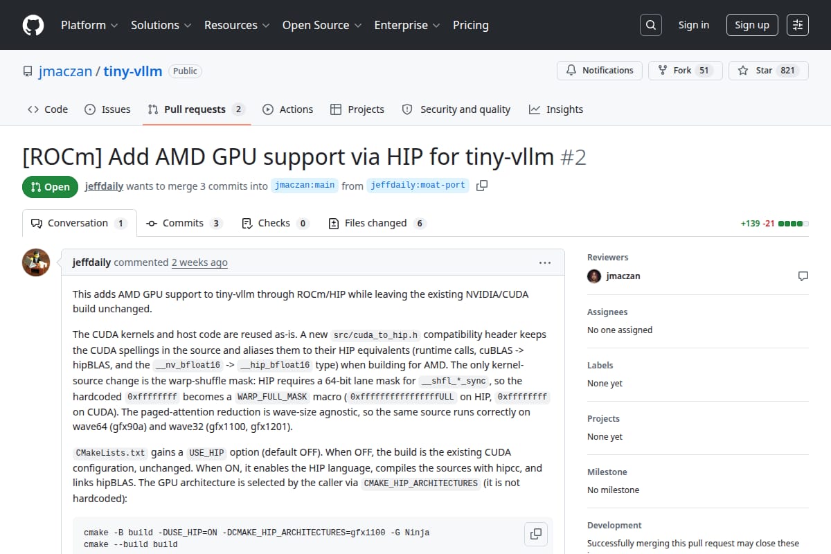 tiny-vLLM AMD GPU support via HIP thumbnail