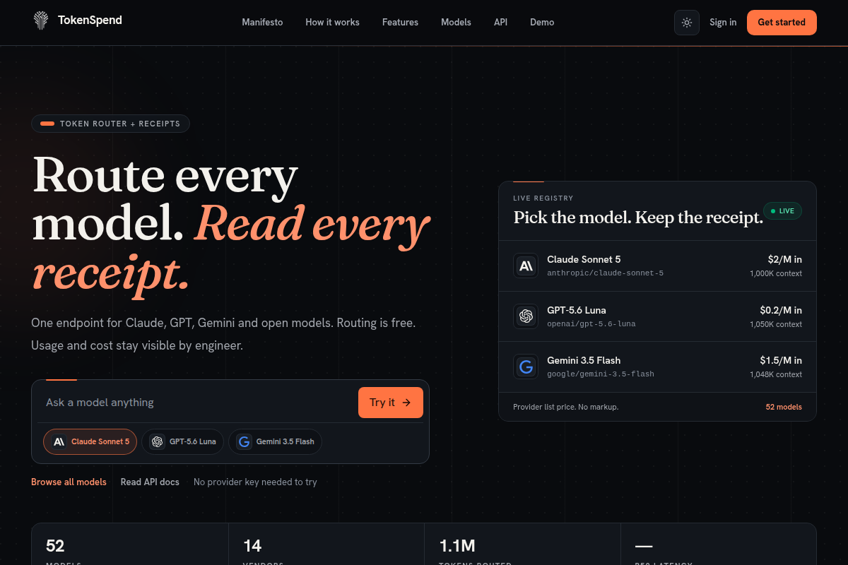 TokenSpend screenshot