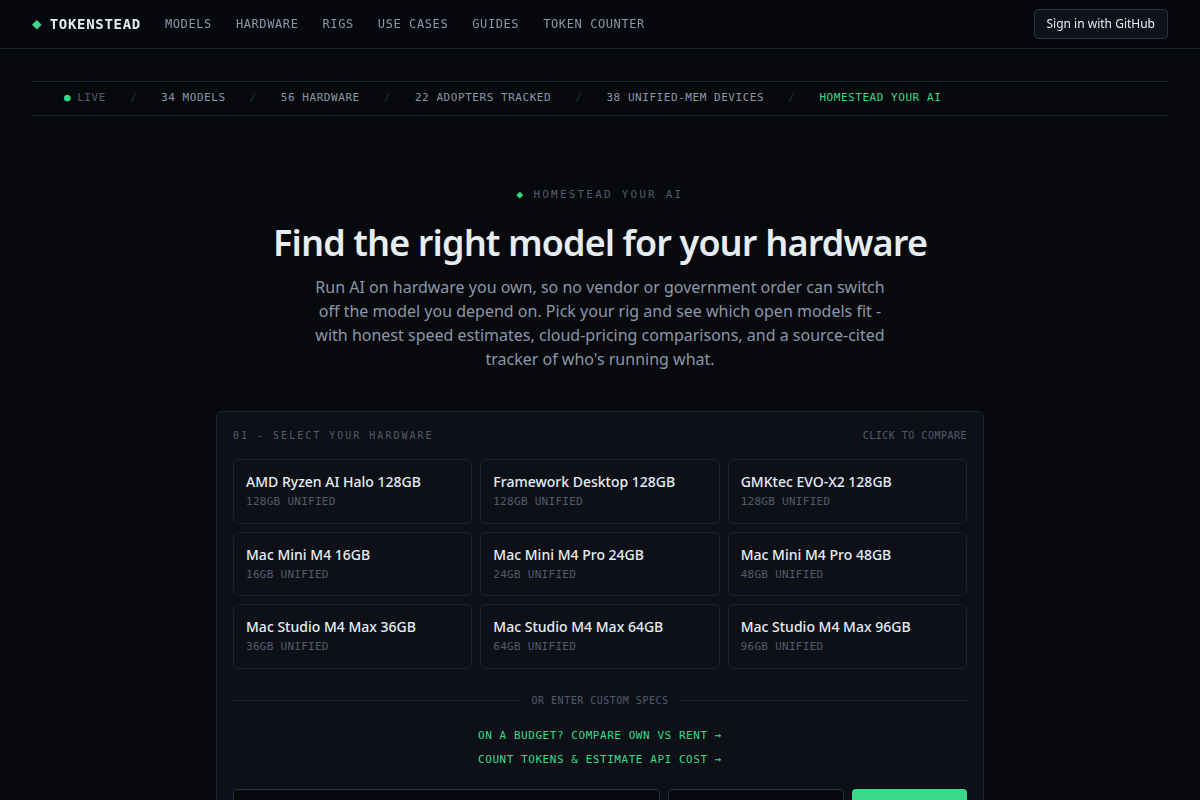Tokenstead screenshot