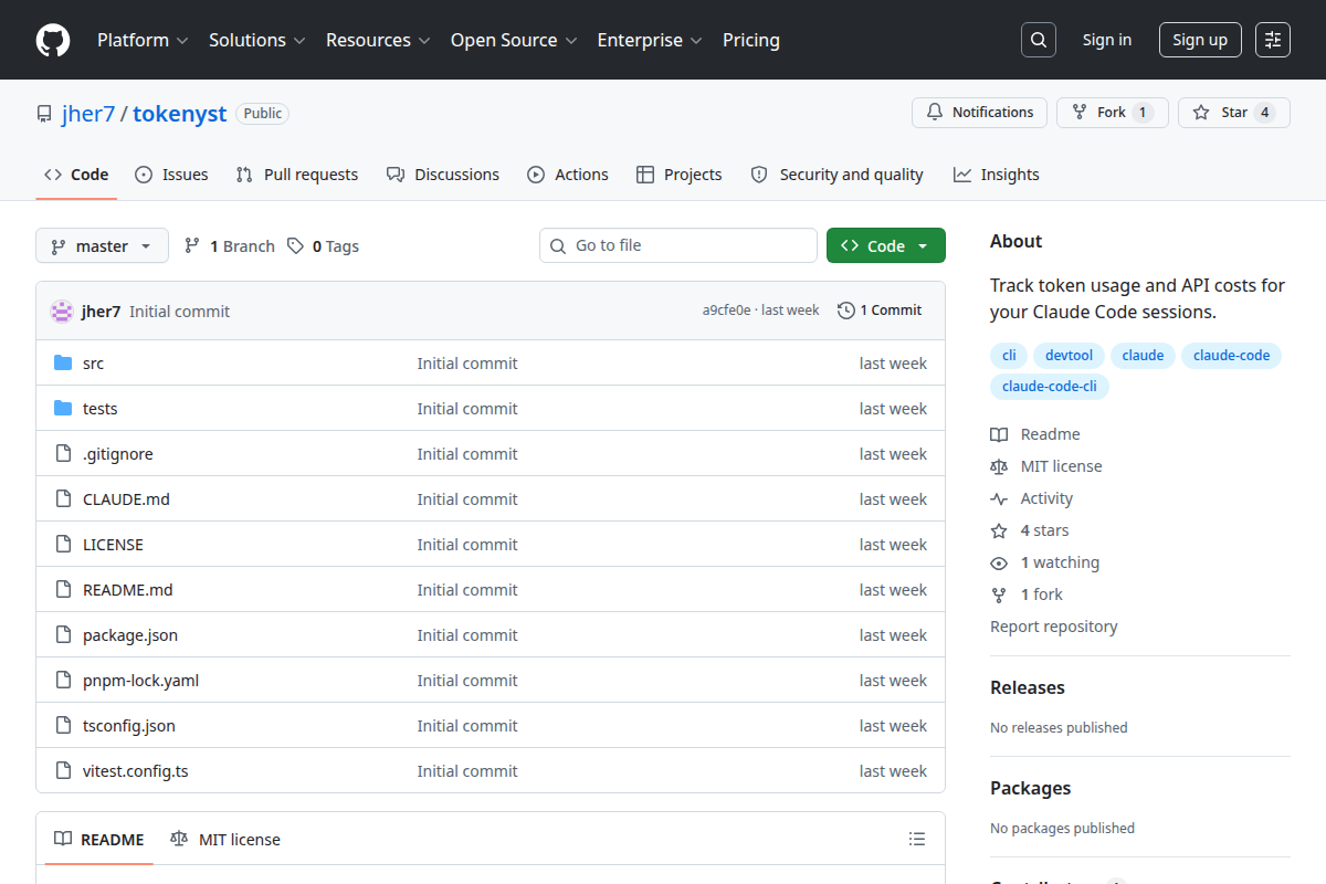 Tokenyst screenshot