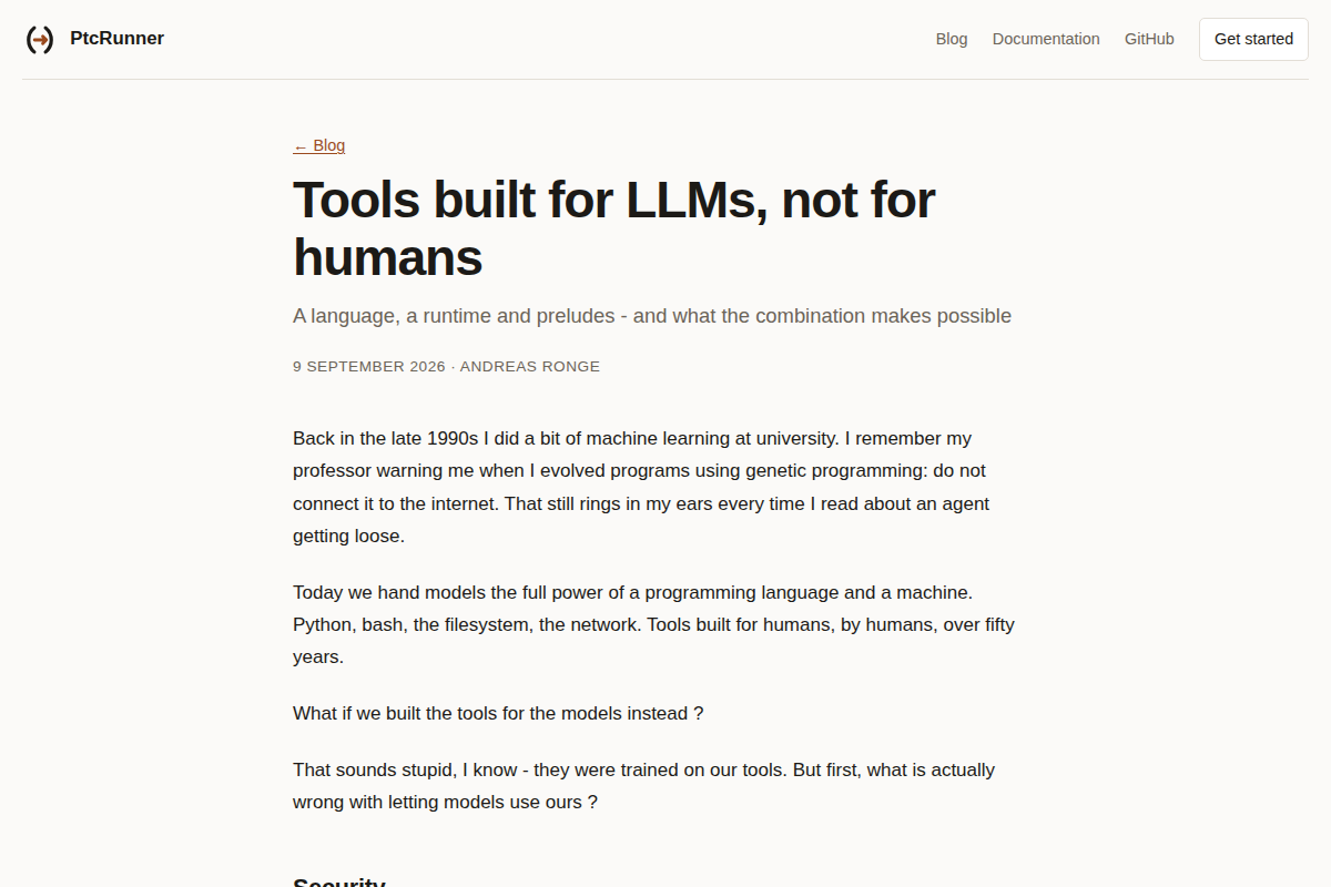 Tools built for LLMs, not for humans screenshot