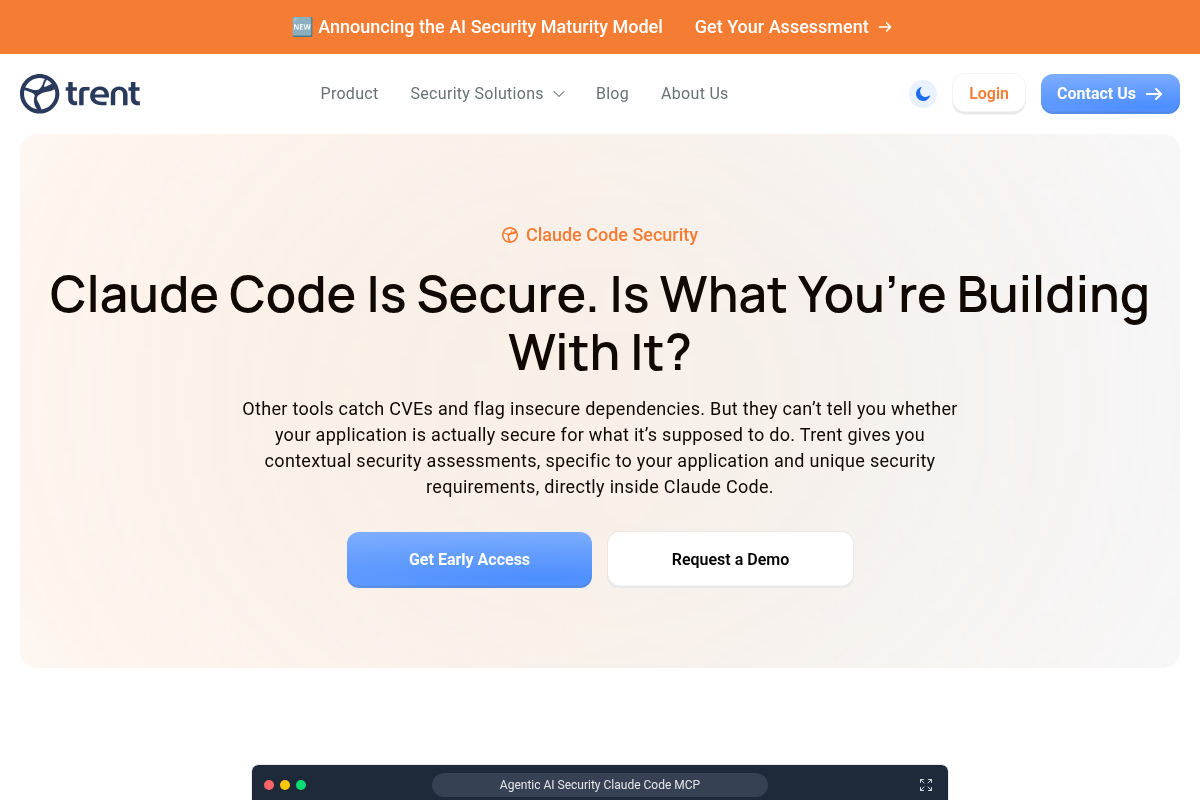 Trent AI Claude Code Security screenshot