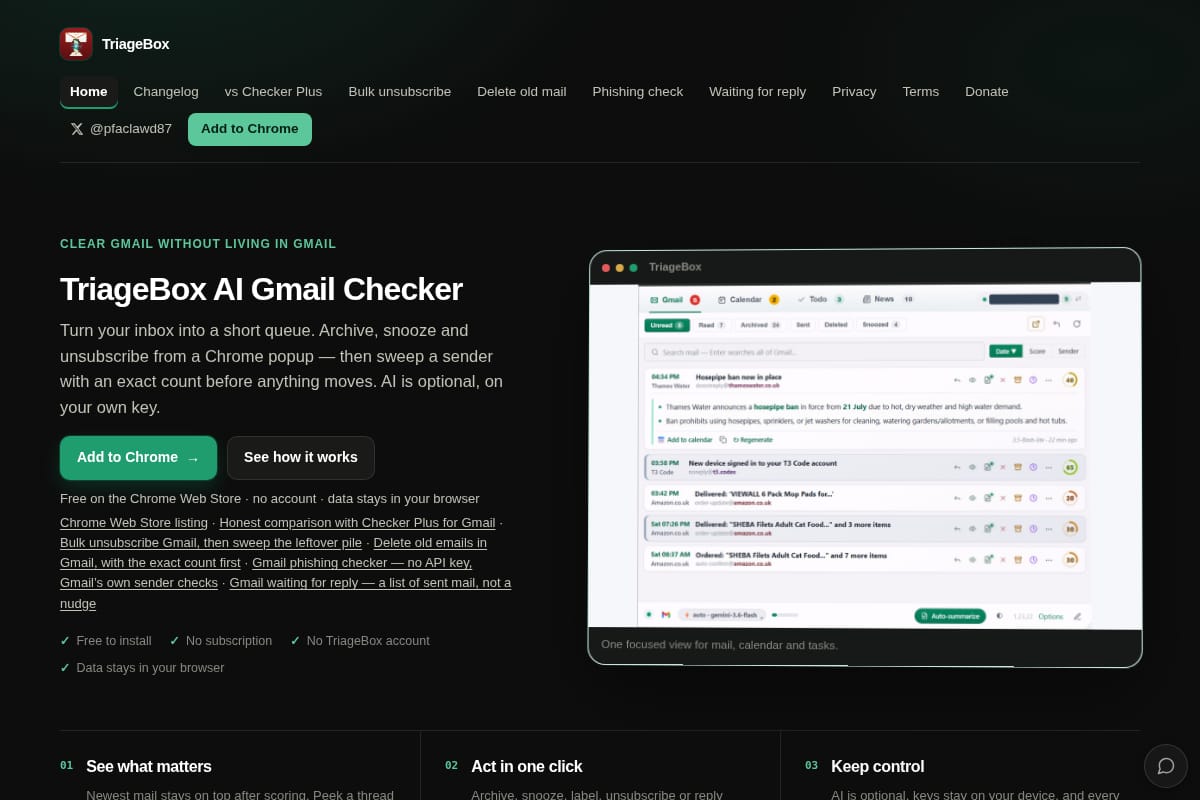 TriageBox AI Gmail Checker thumbnail