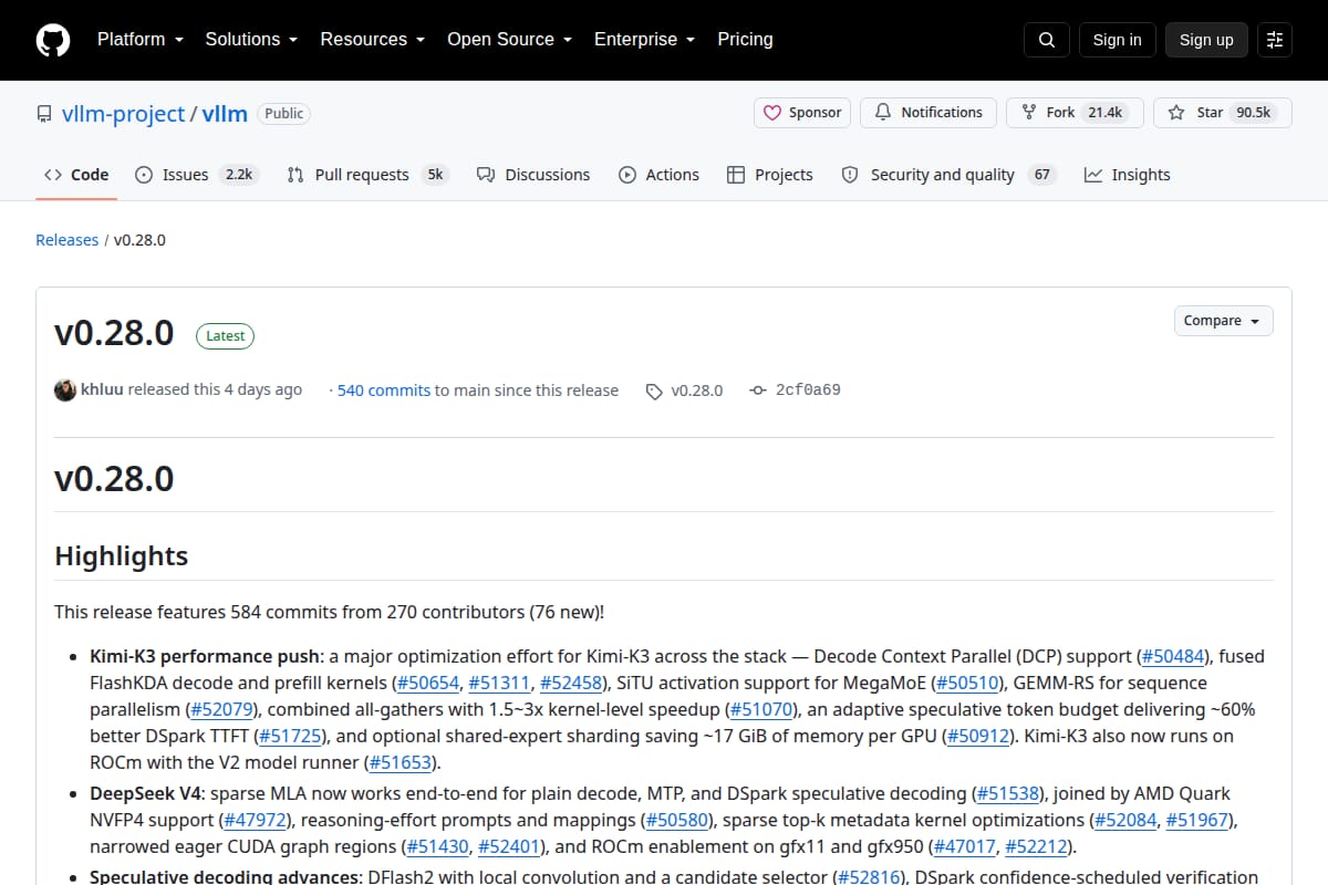 vLLM v0.28.0 thumbnail