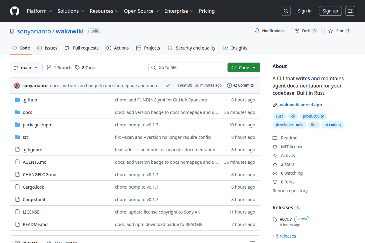 WakaWiki screenshot
