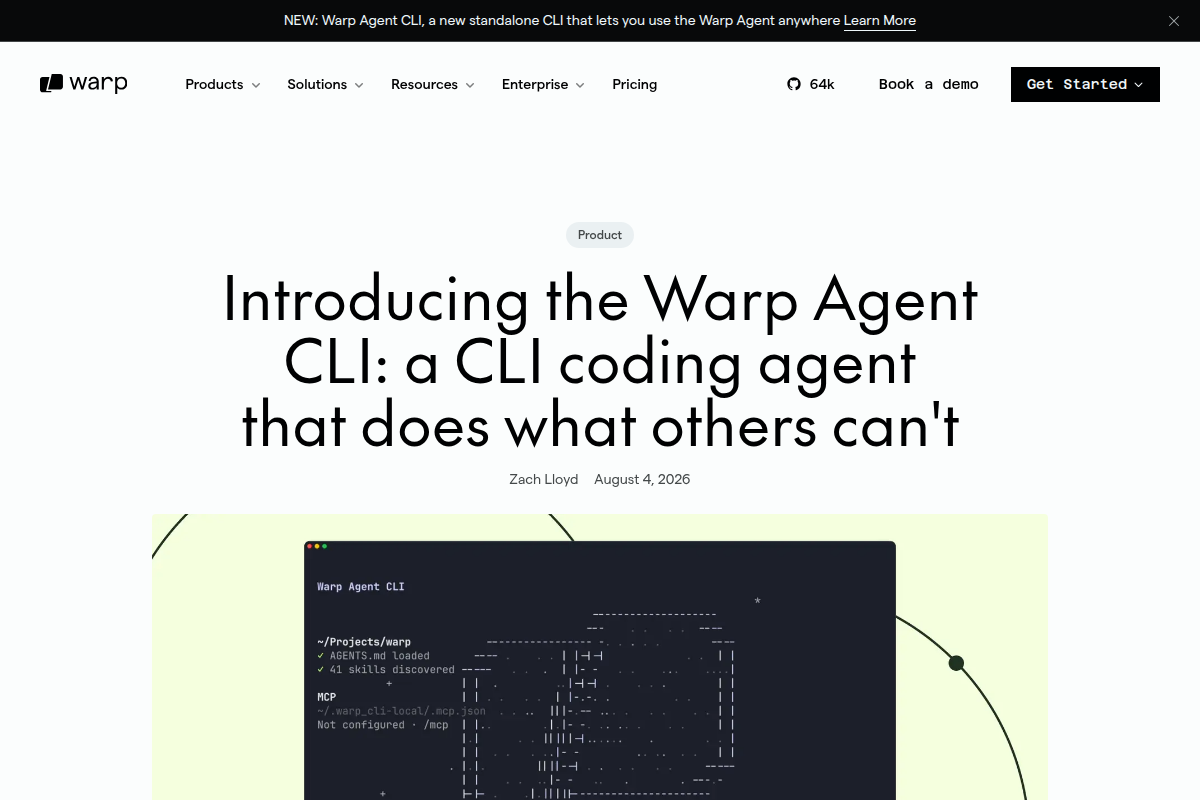 Warp Agent CLI screenshot