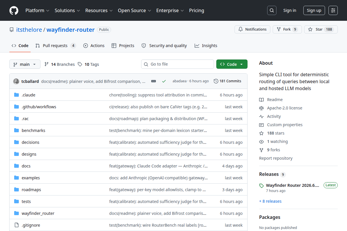 Wayfinder Router screenshot