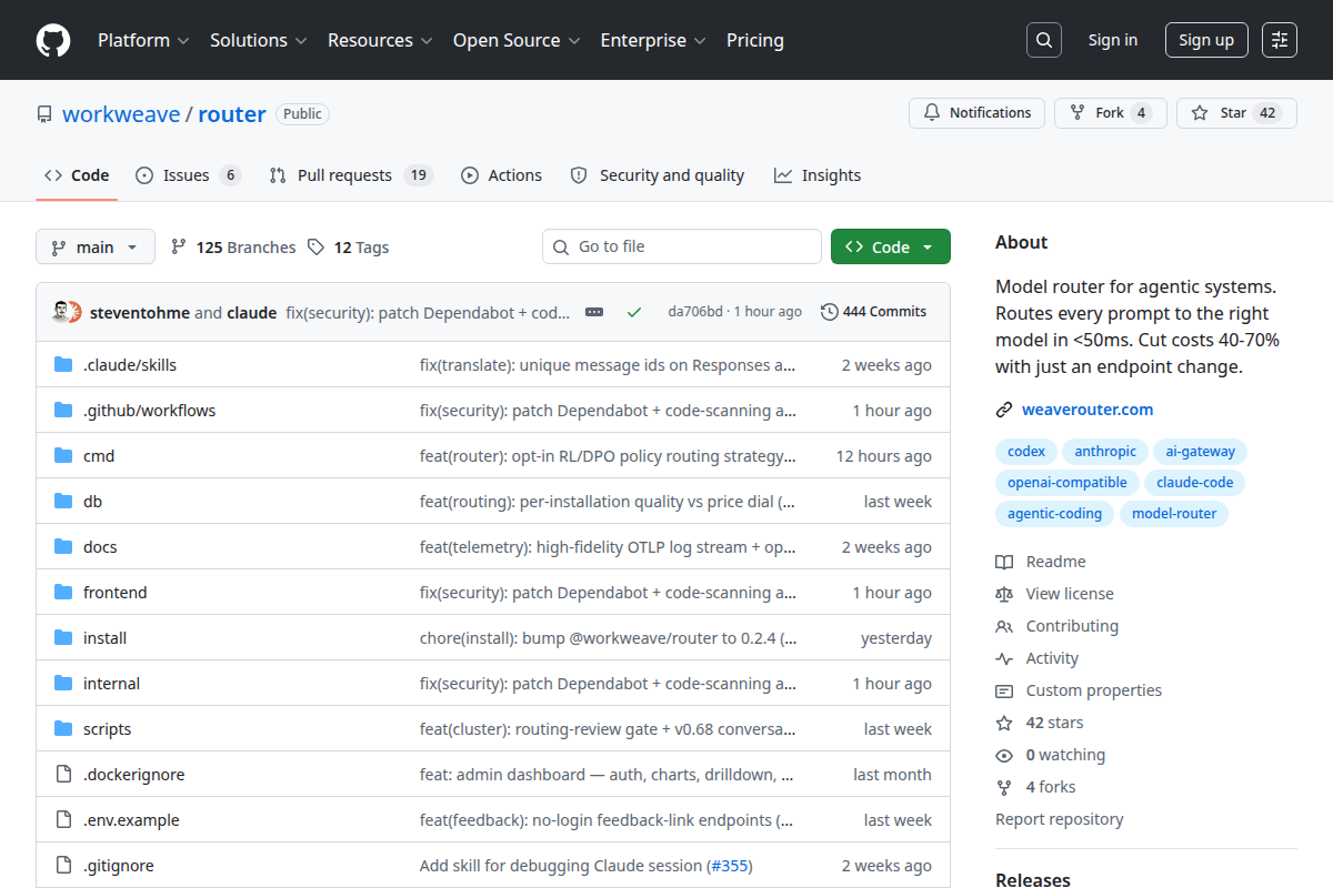 workweave/router screenshot