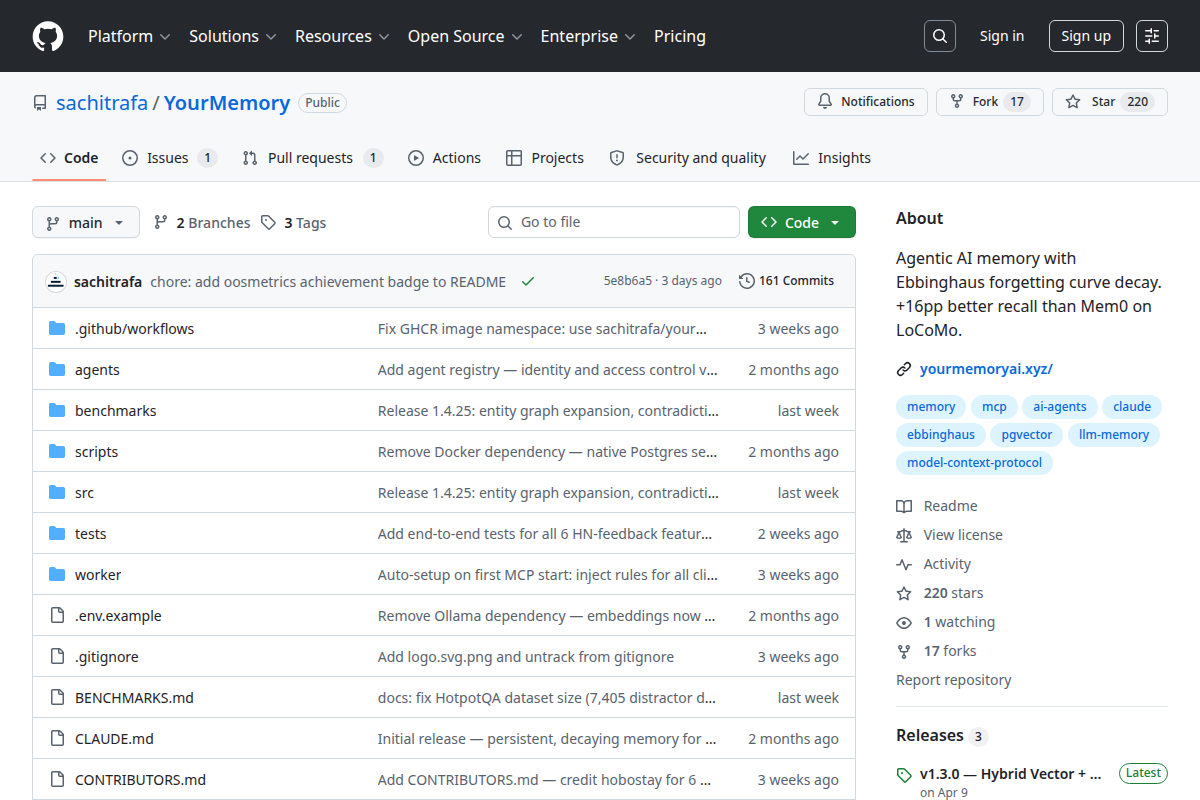 YourMemory screenshot